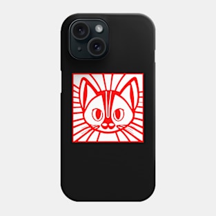Red cat illustrated Phone Case