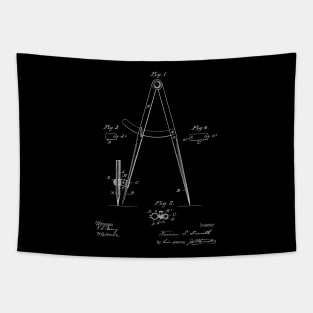 Divider Attachment Vintage Patent Hand Drawing Tapestry