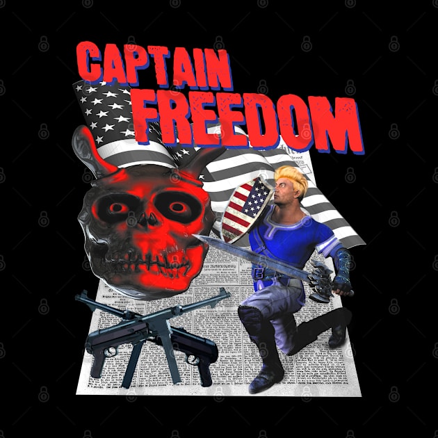 Captain Freedom Off Brand Parody Boot Knock Off Funny Meme Super Hero by blueversion