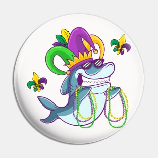 Shark Mardi Gras New Orleans Kids Gifts Pin