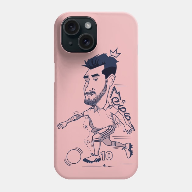 Messi playing soccer Phone Case by HarlinDesign