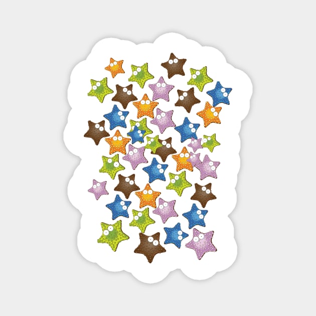 Starfish cartoon pattern Magnet by nickemporium1