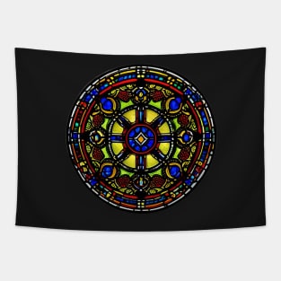 Mystical medival catedral stained glass mosaic sticker Tapestry