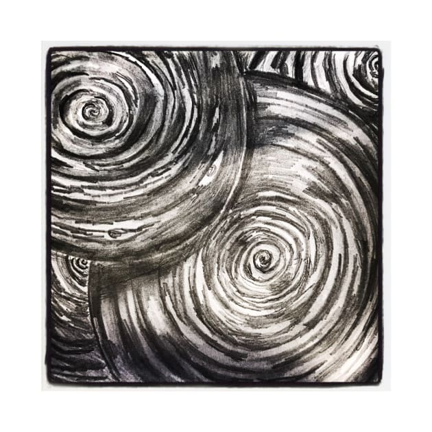 Graphite abstract scrolls by YollieBeeArt