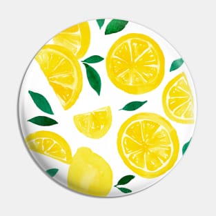 Watercolor lemons yellow and green Pin