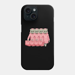 cat traveler with a pink outfit Phone Case