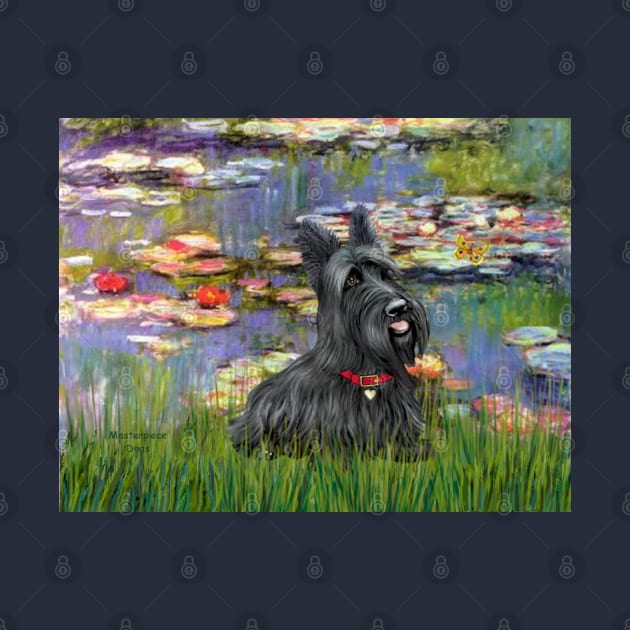 A Claude Monet Lily Pond Masterpiece with a Scottish Terrier Included by Dogs Galore and More