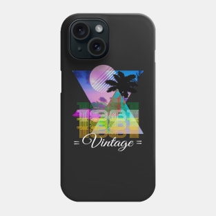 1981 vintage design with dolphin, moon, clouds and palm tree Phone Case