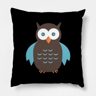 Brown & Blue Owl Pillow