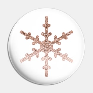 Sparkling rose gold glitter single snowflake Pin
