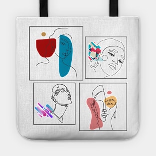 Women Cool Abstract and Aesthetic Line Art Tote