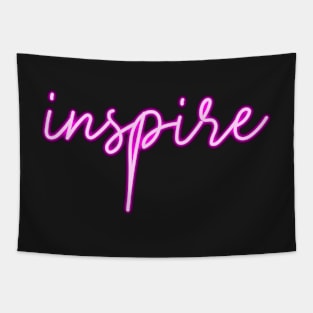 Neon Inspire Sign Art Tapestry