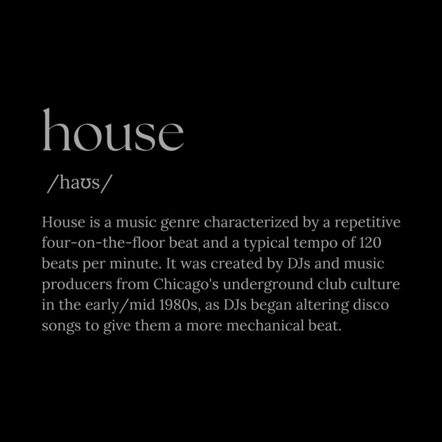 House Music Definition by Mirage Tees