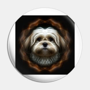 A Fractal Design of A Lhasa Apso Pin