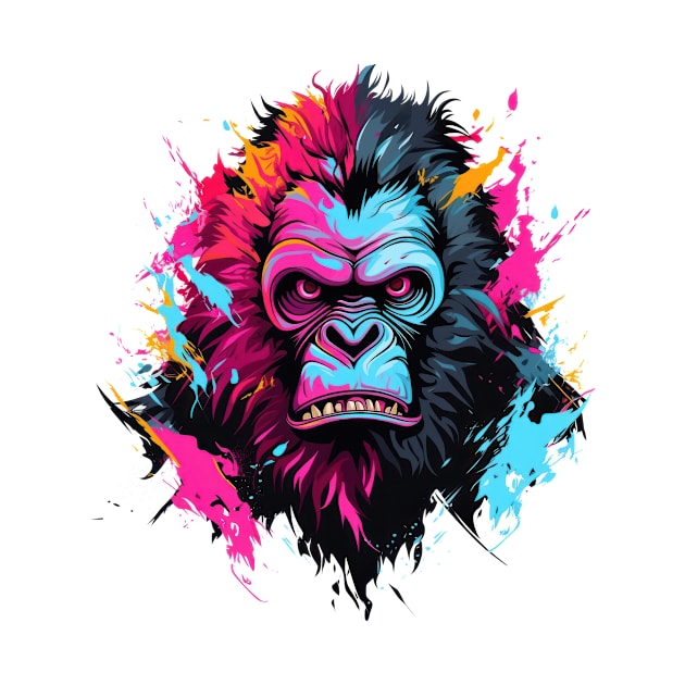Abstract Colorful Bigfoot Sasquatch by MerlinArt