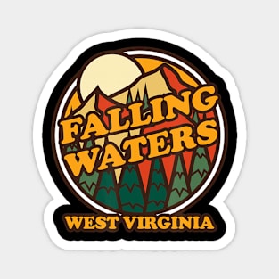 Vintage Falling Waters, West Virginia Mountain Hiking Print Magnet