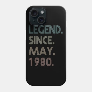 39th Birthday gift 39 Years Old Legend Since May 1980 Phone Case