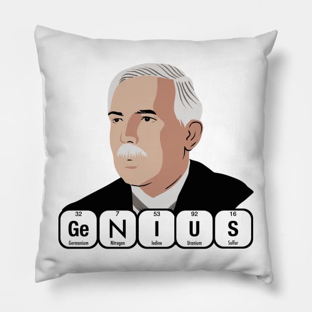 GENIUS Ernest Rutherford Pillow by firstsapling@gmail.com