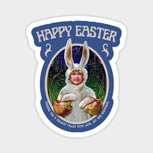 Vintage Happy Easter Greeting Magnet