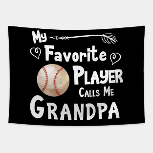 Favorite Player Grandpa Love Softball Player Tapestry