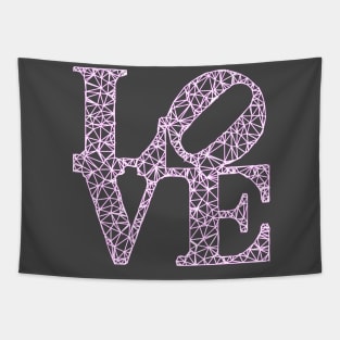 Magenta Glow Low Poly LOVE Tapestry