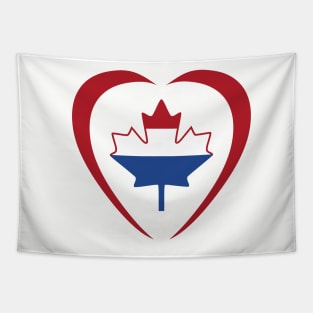 Dutch Canadian Multinational Patriot Flag Series (Heart) Tapestry