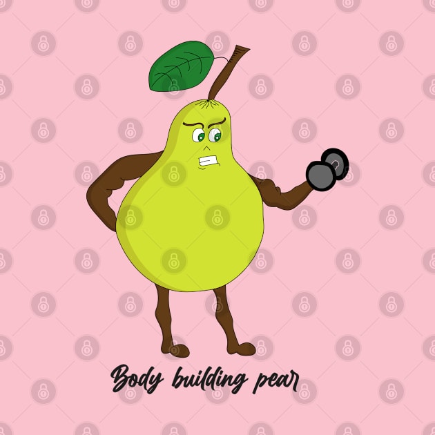 Body Building Pear Funny  Art Print by Art with bou