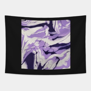 Lilac, purple, and white acrylic pour Tapestry