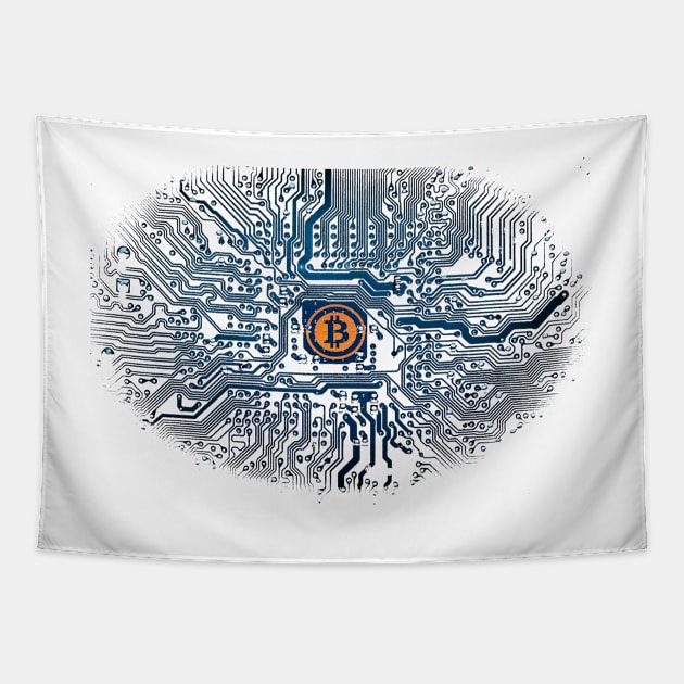 Bitcoin Cryptocurrency Cyber Currency Financial Revolution Tapestry by twizzler3b