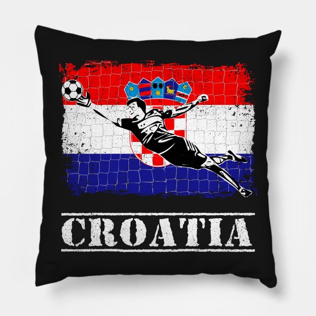 Croatia Soccer Goalie Goal Keeper Shirt Pillow by zeno27