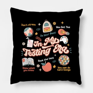 In My Testing Era Teachers Student Rock The Test Testing Day Pillow