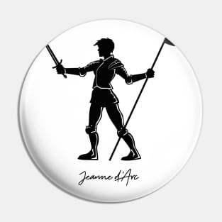 Joan of Arc black silhouette Pin