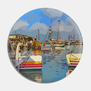 Boats in the harbor Pin