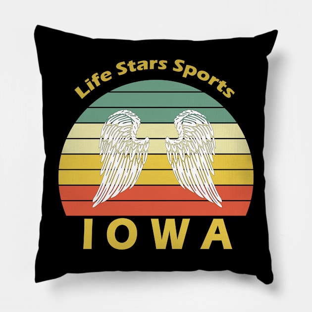 Retro Iowa Pillow by Tribun Dash