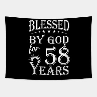 Blessed By God For 58 Years Christian Tapestry