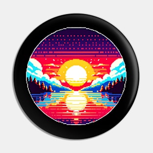 Pixelated Sunrise Pin