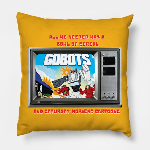 80s cartoons Pillow by MOVIE AV IMPULSE CREATION 