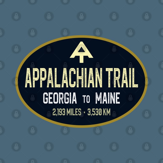 Appalachian Trail - Georgia to Maine - Dark Blue Oval by TGKelly