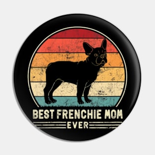 Womens Best Frenchie Mom Ever Retro French Bulldog Dog Mom Pin