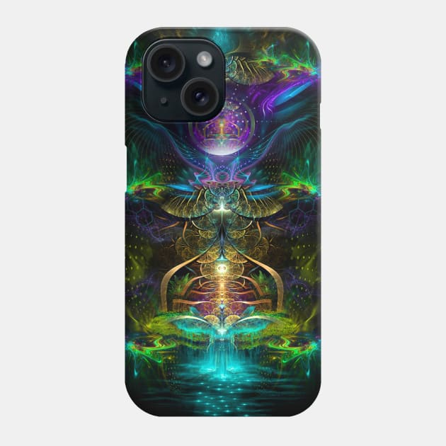 Neon1 Visionary fractal art Phone Case by Manafold