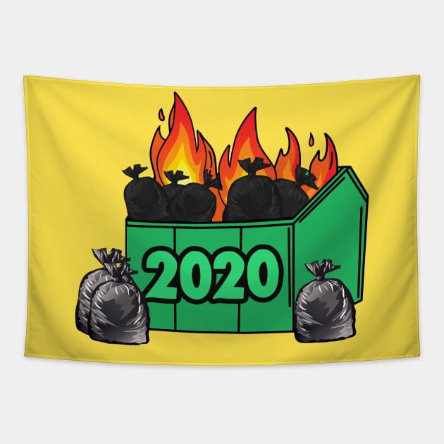 2020 Dumpster Fire Trash - Worst Year Ever Tapestry by Barnyardy