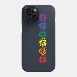 Six Daisy Smiley Faces Pride Rainbow Color Phone Case