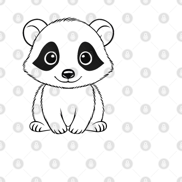 Cute Baby Badger Animal Outline by Zenflow