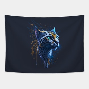 Wild Cat Splash Art Tapestry