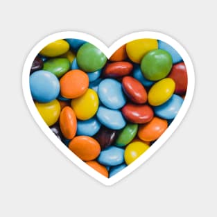 Vintage Colorful Candy Chocolate Photograph Heart Magnet