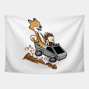 Doge Car Driver Tapestry