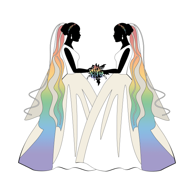 Lesbian Pride Ballgown Rainbow Brides by LiveLoudGraphics