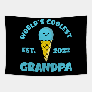 World's Coolest Grandpa Est. 2022 Kawaii Ice Cream Tapestry