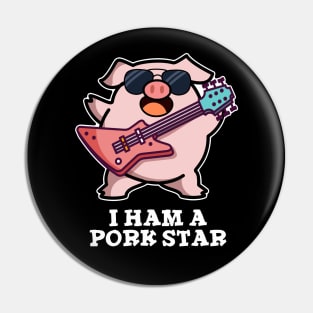 I Ham A Pork Star Cute Rock Star Pig Pun Pin