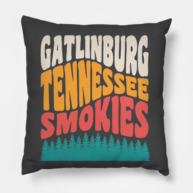 Gatlinburg Tennessee Great Smoky Mountains Hiking Vacation Pillow by PodDesignShop